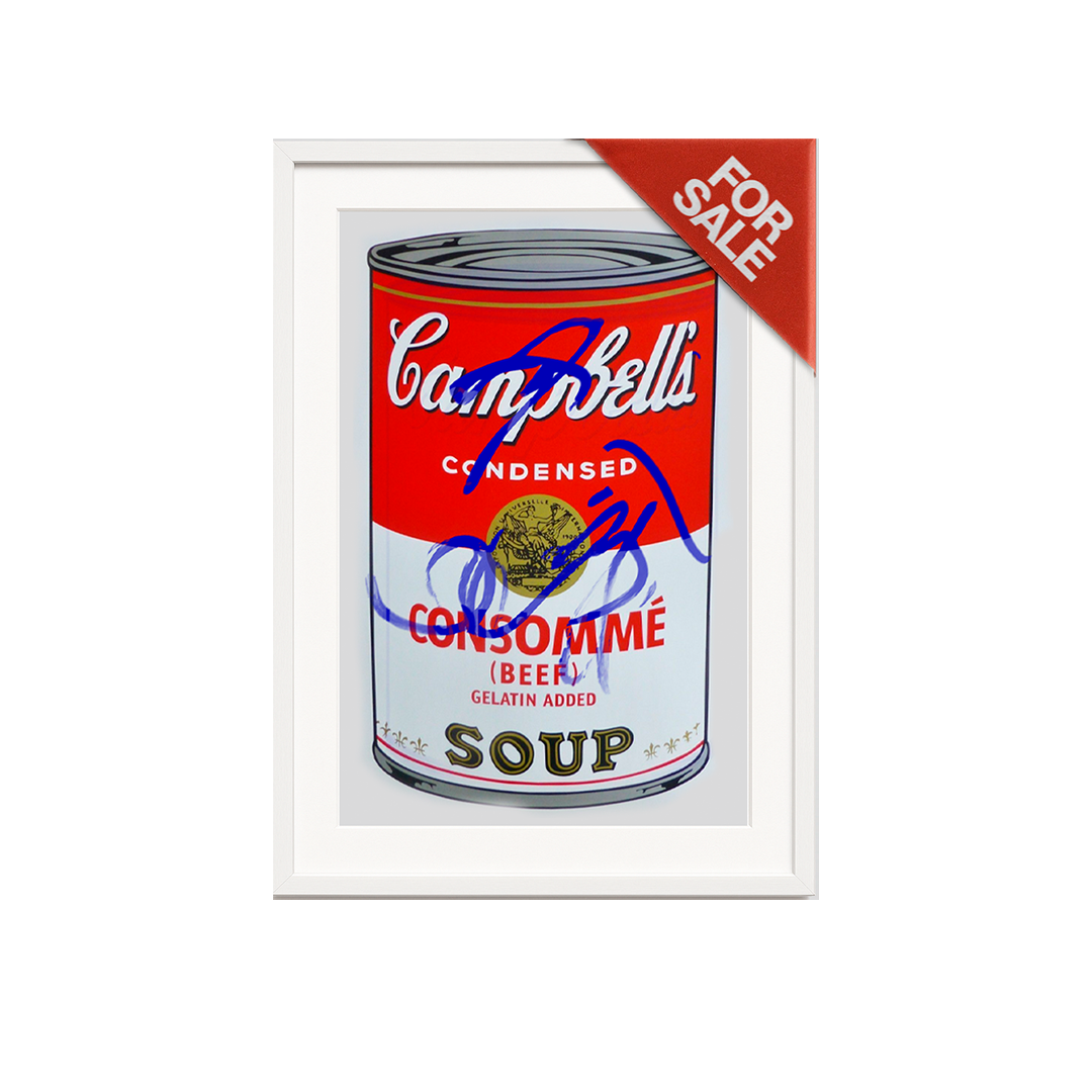 Blue marks on Andy Warhol's Campbell's Soup Cans